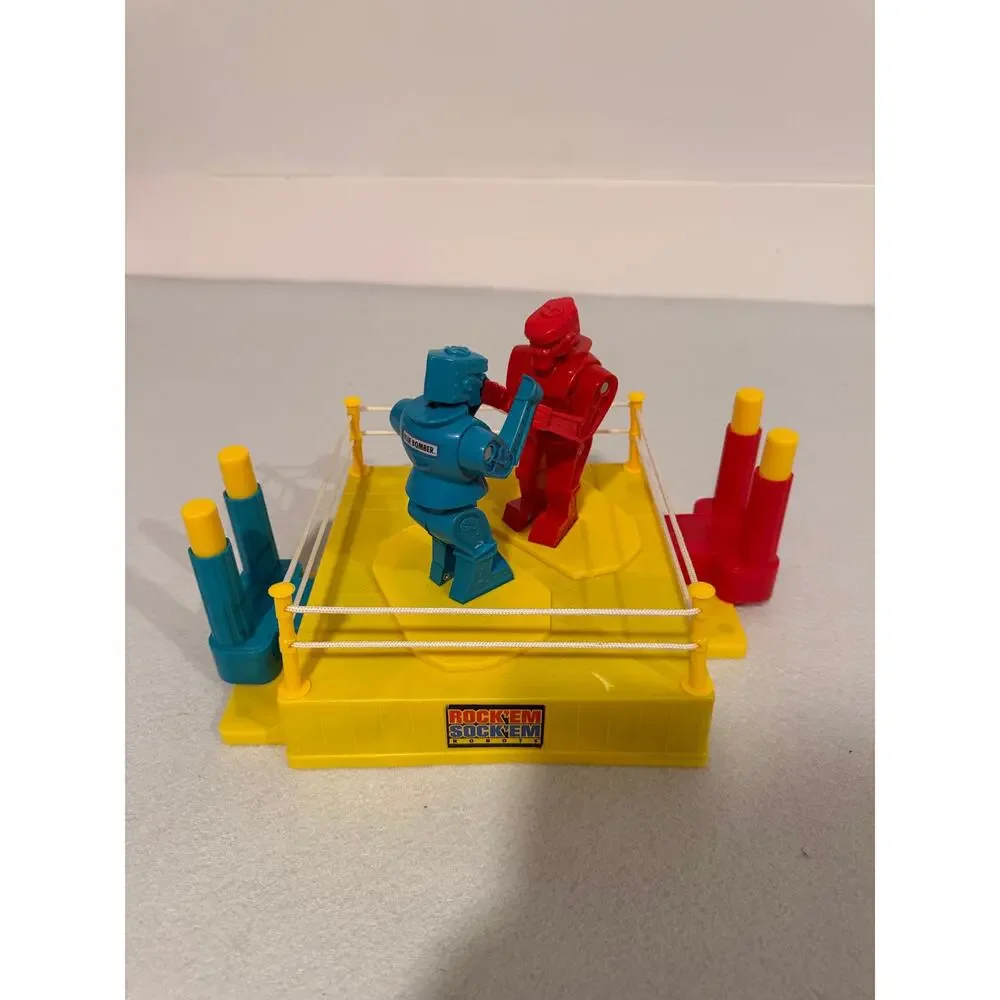 Rock'em Sock'em Robots Mattel Boxing Ring Game Red Rocker Blue Bomber